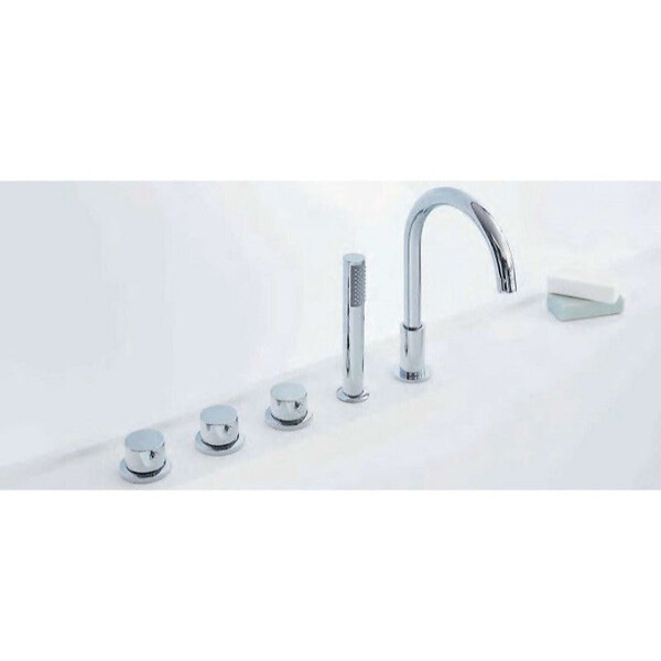 SANYCCES - Baignoire design semi-îlot rectangulaire TRENTO MURO blanche 175 cm  Robinetterie et perçage - large