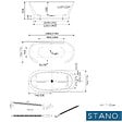 STANO - Baignoire îlot design sur socle ovale SEATTLE blanche 170 cm - vignette