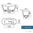 STANO - Baignoire îlot design ovale PALMA blanche 170 cm Mat - vignette