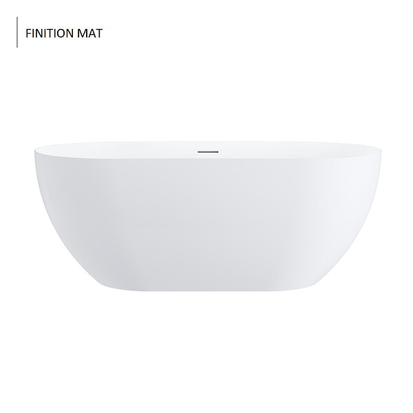 STANO - Baignoire îlot design ovale LISBON blanche 150 cm Mat - large