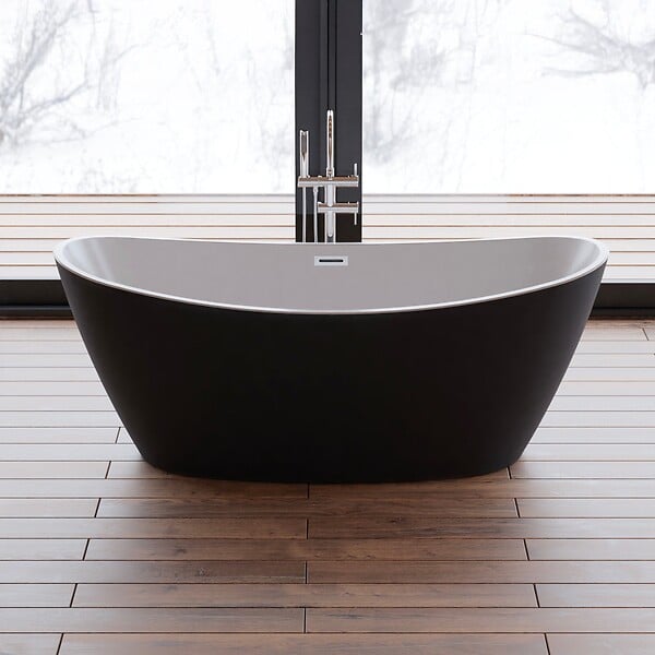 SPALINA - Baignoire îlot ovale NEROON 2.0 NOIRE L. 170 x l. 80 cm, by SPALINA - large