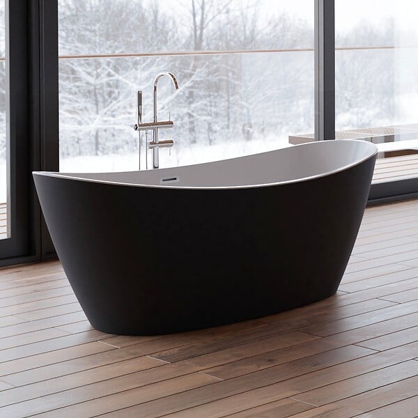 SPALINA - Baignoire îlot ovale NEROON 2.0 NOIRE L. 170 x l. 80 cm, by SPALINA - large
