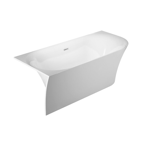 STANO - Baignoire semi-îlot design ELIZABETH blanche 170 cm Angle à gauche - large