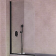 KASSANDRA - Pare-baignoire pivotant RITA profil noir mat 85 x 150 cm - vignette