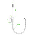 ESSEBAGNO - Luisa combiné support de douche 3 pièces gris gun métal - vignette