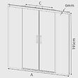 KASSANDRA - Paroi de douche 2 verres fixes + 2 portes coulissantes GLASÉ profil noir mat 140 cm - vignette