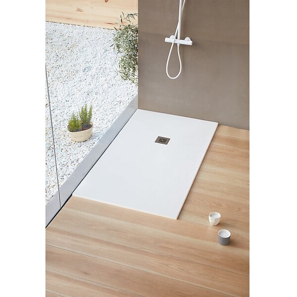 SANYCCES - Receveur de douche 70 x 100 cm extra plat LOGIC surface ardoisée rectangulaire blanc - large