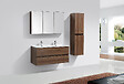STANO - Grande armoire de rangement SIENA hauteur 150 cm noyer 40 cm - vignette