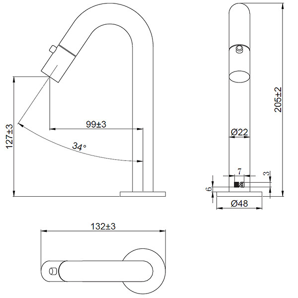 ESSEBAGNO - Indus robinet lave-mains cuivre brossé eau froide - large