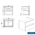 STANO - Meuble salle de bain design simple vasque MESSINA largeur 60 cm noyer - vignette