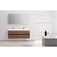 STANO - Meuble salle de bain design double vasque SIENA largeur 144 cm noyer - vignette