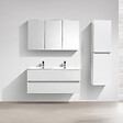 STANO - Meuble salle de bain design double vasque SIENA largeur 120 cm blanc laqué - vignette