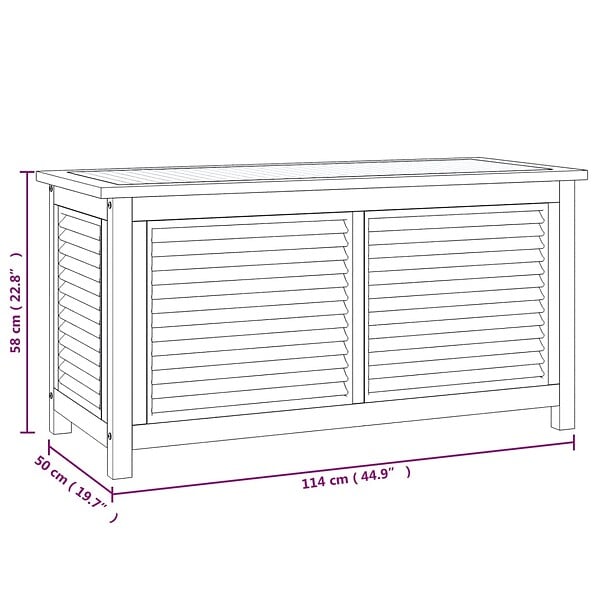 VIDAXL - vidaXL Boîte de rangement jardin et sac 114x50x58 cm bois massif teck - large