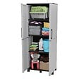 INTEC - Armoire de rangement 2 portes 4 Etagères Grise 68 x 37 x H169 cm 4 pieds INTEC - vignette