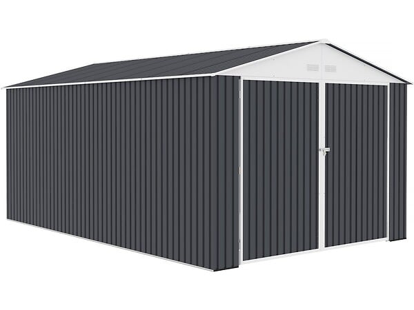 HABITAT ET JARDIN - Garage métal "Houston" 15,36 m² - Anthracite - large