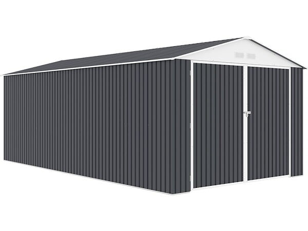 HABITAT ET JARDIN - Garage en métal "Houston" 18,56m²  - Anthracite - large