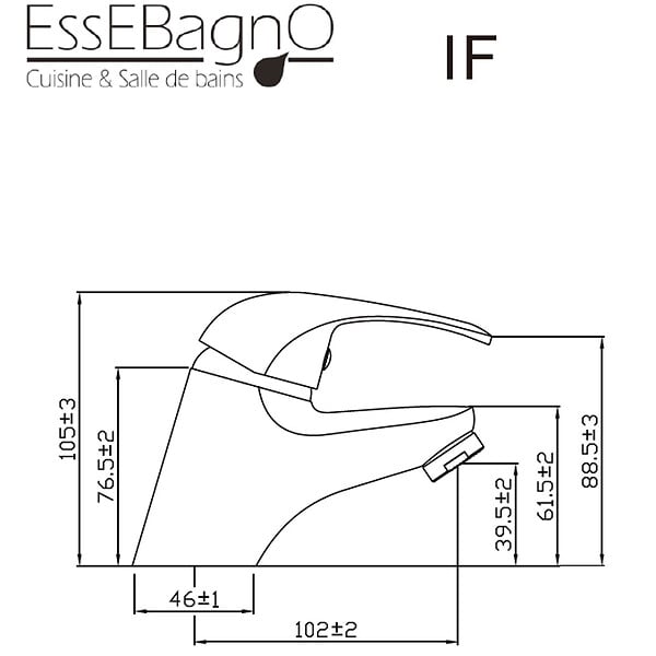 ESSEBAGNO - If mitigeur lavabo bas chrome - large