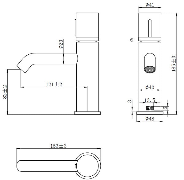 ESSEBAGNO - Manopola mitigeur lavabo bas gris gun métal marbre - large