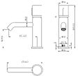ESSEBAGNO - Manopola mitigeur lavabo bas gris gun métal marbre - vignette