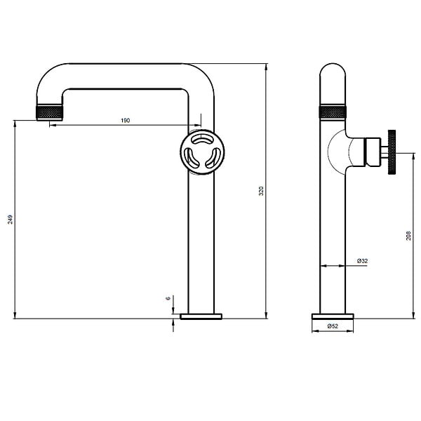 ESSEBAGNO - Factory mitigeur lavabo haut gris gun métal - large