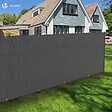 VOUNOT - Brise vue occultant en HDPE 230g/m² 1.5x10m avec attaches de fixation gris - vignette