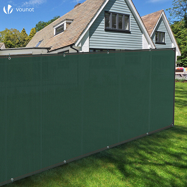 VOUNOT - Brise vue occultant en HDPE 230g/m² 1.8x10m avec attaches de fixation vert - large