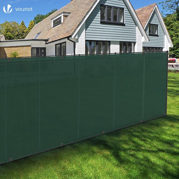 VOUNOT - Brise vue occultant en HDPE 150g/m² 1.5x20m avec attaches de fixation vert - large