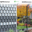 VOUNOT - Brise vue occultant PVC 450g/m2 19cm x 140m Anthracite - vignette