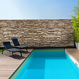ID MARKET - Brise vue occultant 1,2 x 10 M motif pierre marron 160 gr/m² - vignette