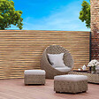 ID MARKET - Brise vue occultant 1,5 x 10 M effet claustra en bois 160 gr/m² - vignette