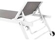 HABITAT ET JARDIN - Lot de 2 bains de soleil textilène aluminium "Jolia" - Gris / Blanc - vignette