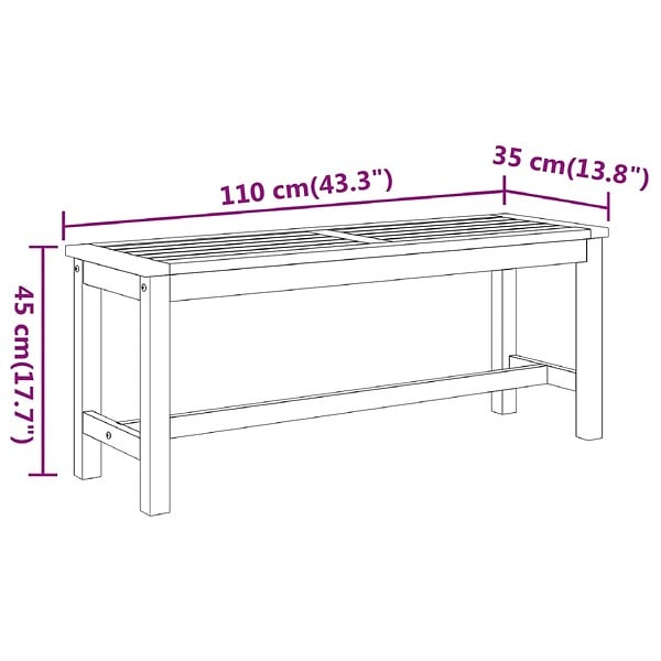 VIDAXL - vidaXL Banc de jardin 110x35x45 cm bois massif d'acacia - large