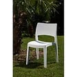 PROGARDEN - Chaise PVC blanche Intérieur/extérieur empilable et démontable 50x51xH82cm PRO - vignette