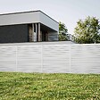 MON MARCHE DECO - Kit Clôture SLIM PVC Blanc H. 180 cm - 15 Lisses claire-voie - 11,10 m - vignette