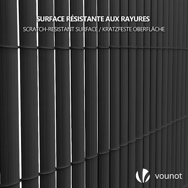 VOUNOT - Canisse PVC brise vue ultra renforce avec attaches de fixation 80x500cm gris - large