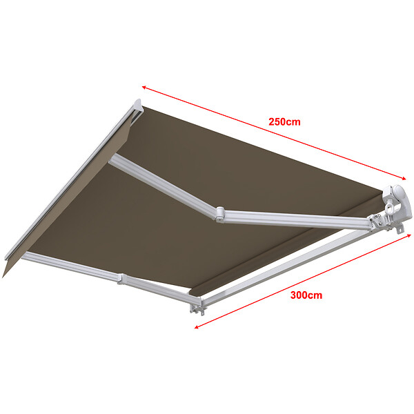 COTE STORE - Store banne manuel 3 x 2,5 m Monobloc pour terrasse - Taupe - large