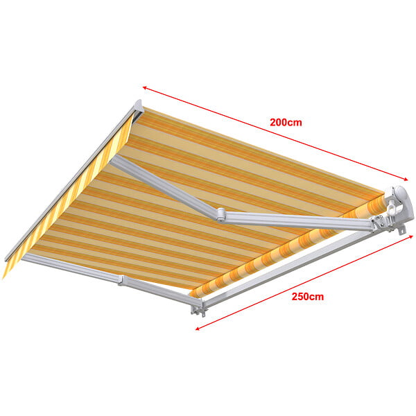 COTE STORE - Store banne manuel 2,5 x 2 m Monobloc pour terrasse - Jaune rayé - large