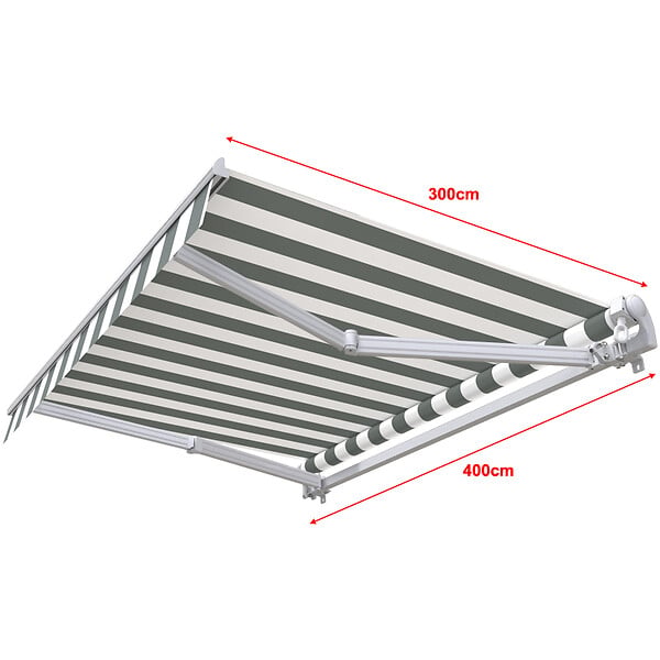 COTE STORE - Store banne manuel 4 x 3 m Monobloc pour terrasse - Blanc gris - large