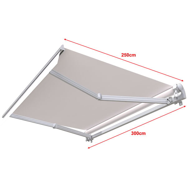 COTE STORE - Store banne manuel 3 x 2,5 m Monobloc pour terrasse - Écru - large
