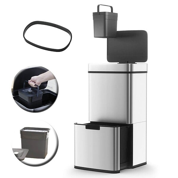 KITCHEN MOVE - Poubelle automatique tri sélectif NARVIK 75L - large