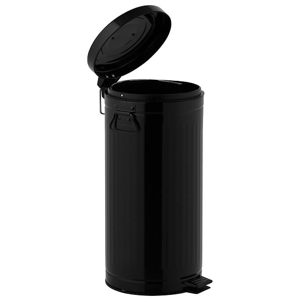 KITCHEN MOVE - Poubelle à pédale inox BROOKLYN noir 30L - large