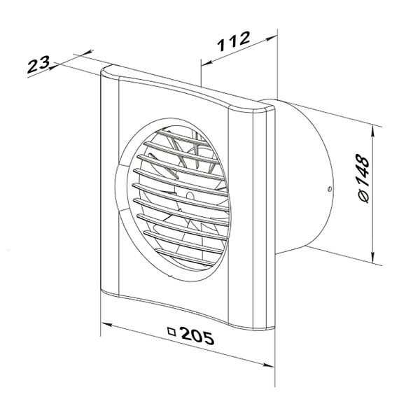 VENTS - Extracteur d'air cuisine silencieux basse conso MF 150 mm | commande interrupteur - large