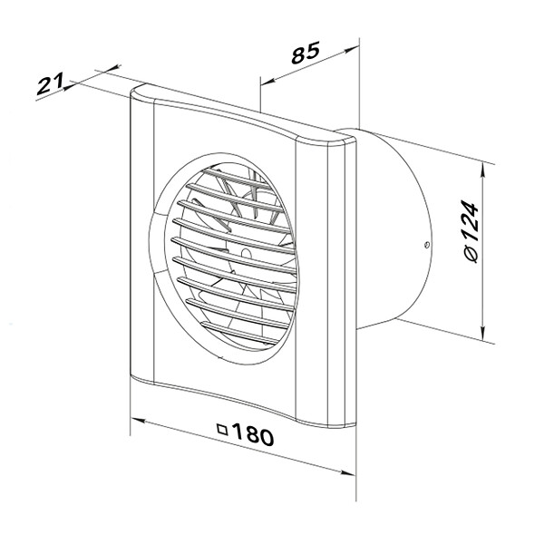 VENTS - Lot Extracteur d'air MF (interrupteur)+ Gaine flexible+ Grille+2 colliers diamètre 125 - large