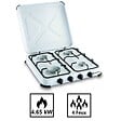KEMPER - Réchaud gaz portable 4 feux 4650W Blanc laqué Couvercle KEMPER - vignette
