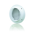 BLAUBERG - Grille aération ronde plastique blanc à ailettes inclinées DECOR avec moustiquaire - Diamètre (mm): 125 - vignette