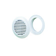 BLAUBERG - Grille aération ronde plastique blanc à ailettes inclinées DECOR avec moustiquaire - Diamètre (mm): 125 - vignette