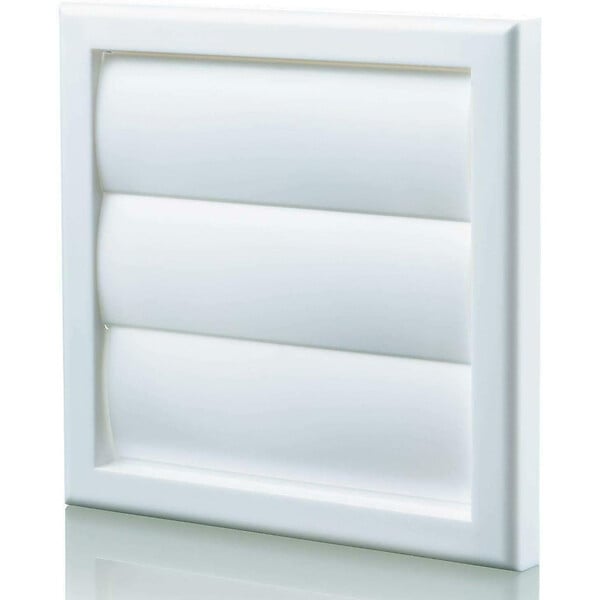 BLAUBERG - Grille rejet d'air à volet anti-retour plastique DECOR G - LxH (mm): 155 x 155 rac Ø 100/125 - Couleur: Beige - large