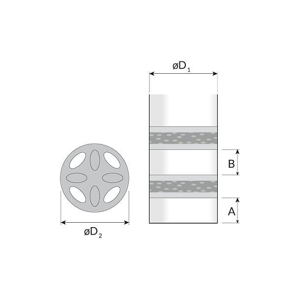 JEVEN - Module mousse acoustique pour calibration débit et réduction du bruit VMC - Diamètre (mm): 200 - large