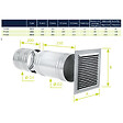 ANJOS - Prise d’air en façade avec grille alu et manchon télescopique - Diamètre (mm): 125 - vignette