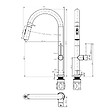 ESSEBAGNO - Portofino mitigeur évier à douchette extractible gris gun métal - vignette